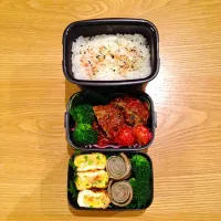 Snapdishの料理写真:ハンバーグ🍅弁当♪