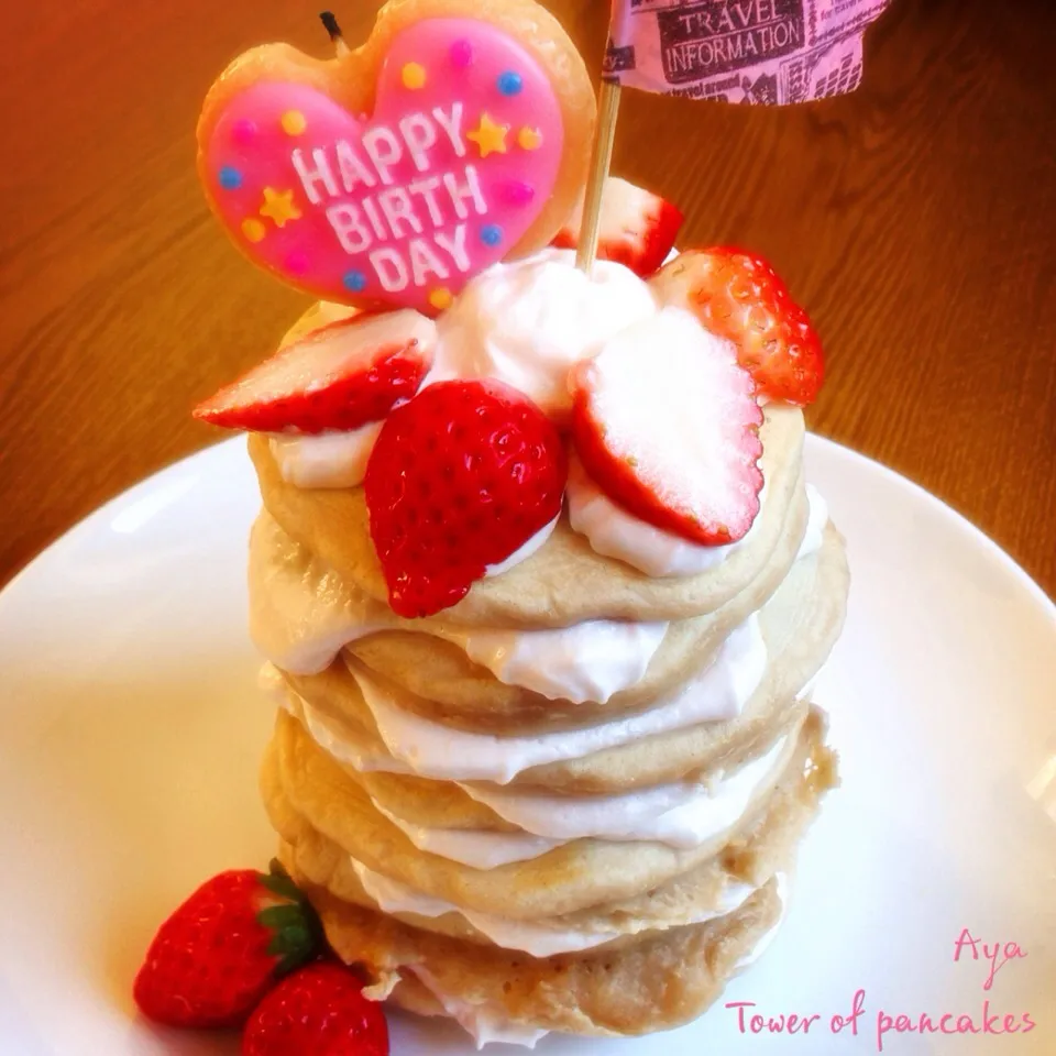 Happy birthday♡パンケーキタワー|あやさん