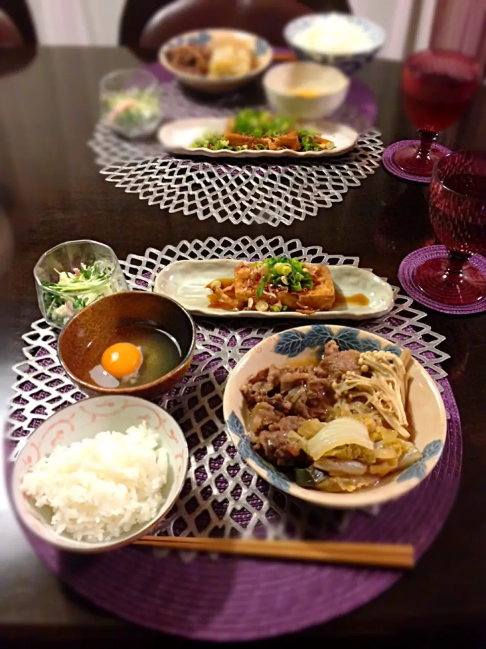 すき焼き定食(*^^*)|青い空さん