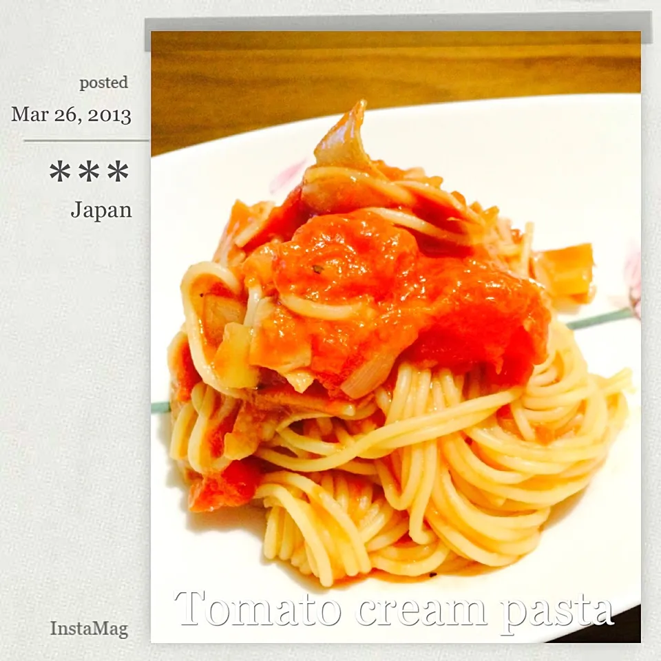 Tomato cream pasta‼︎|まきんすぱん///さん