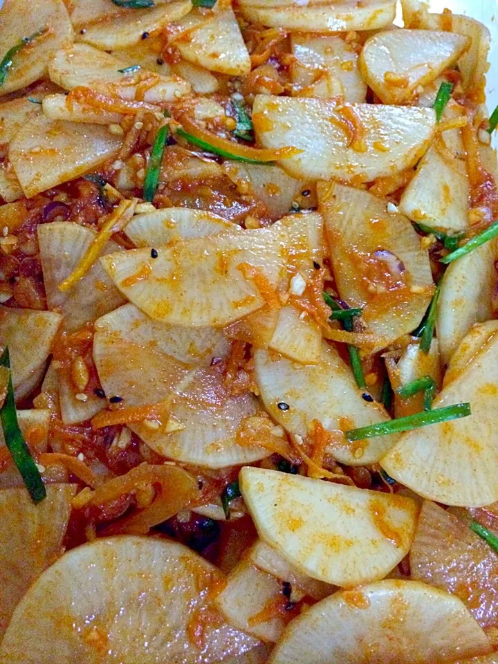 Snapdishの料理写真:Homemade radish kimchi #homecook #wholesomemeal #healthydiet #koreancuisine # homemade|Kenex Kum Chee Kuanさん