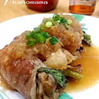 Snapdishの料理写真:豚肉の野菜巻き、みぞれポン酢がけ♪