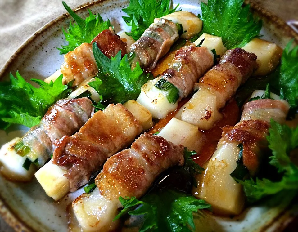 ともさんの料理 餅の豚肉巻き♪|ぷっくりんこ💙さん