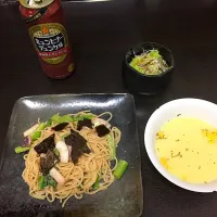 春野菜とイカのパスタ|たまごんさん