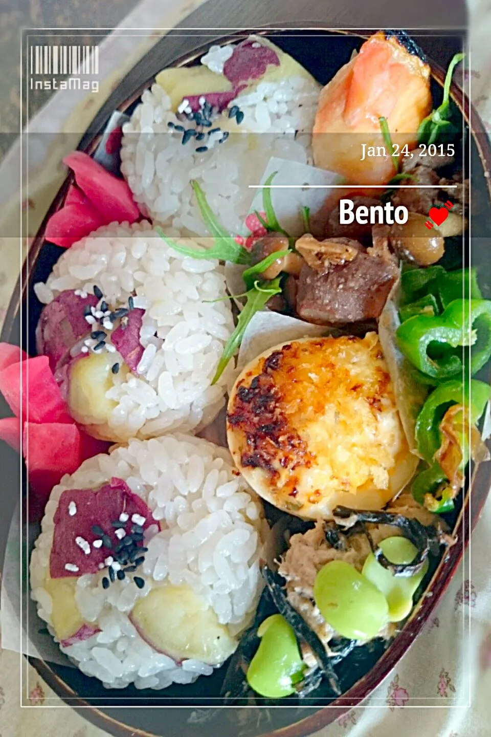 Snapdishの料理写真:お芋おむすび弁当🍙🍠|Takako Funasakaさん