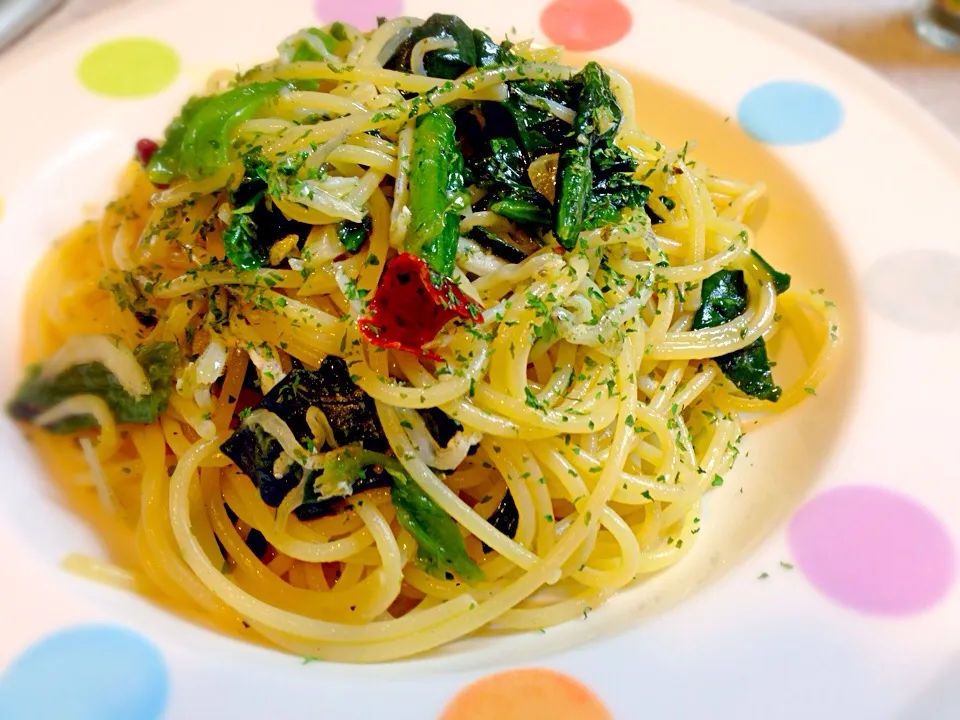 今日のパパパスタ【しらすとほうれん草のペペロンチーノ】|不動南平さん