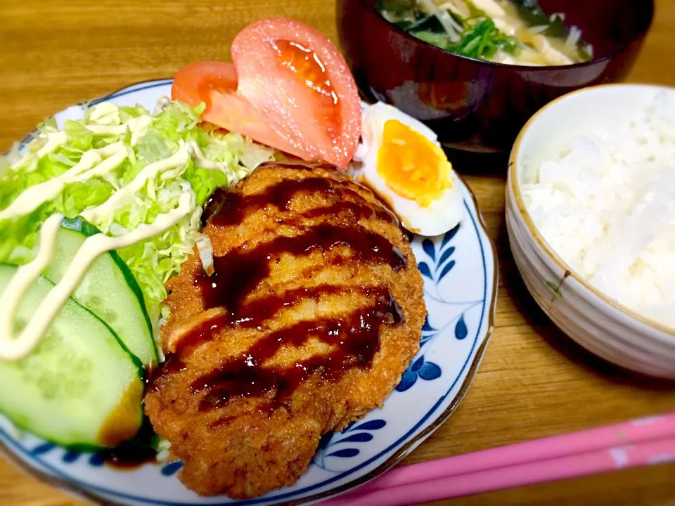 とんかつ定食(笑)|ミキさん