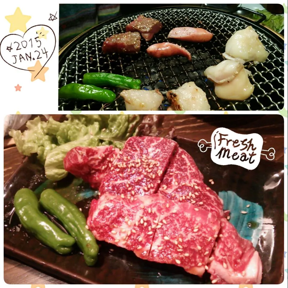 Snapdishの料理写真:仕事後のお疲れさま焼肉パーリー☆
(写真メインはテンダーロイン)|みるさん