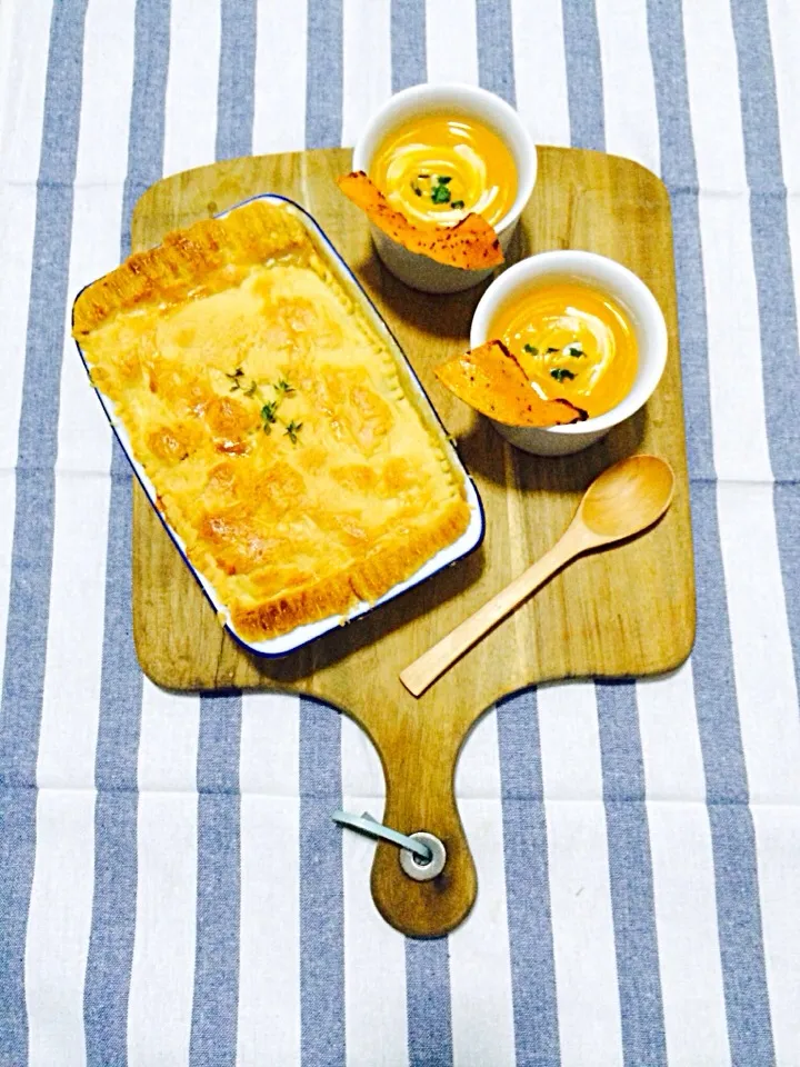 Chicken pie & pumpkin soup|gohyuchongさん