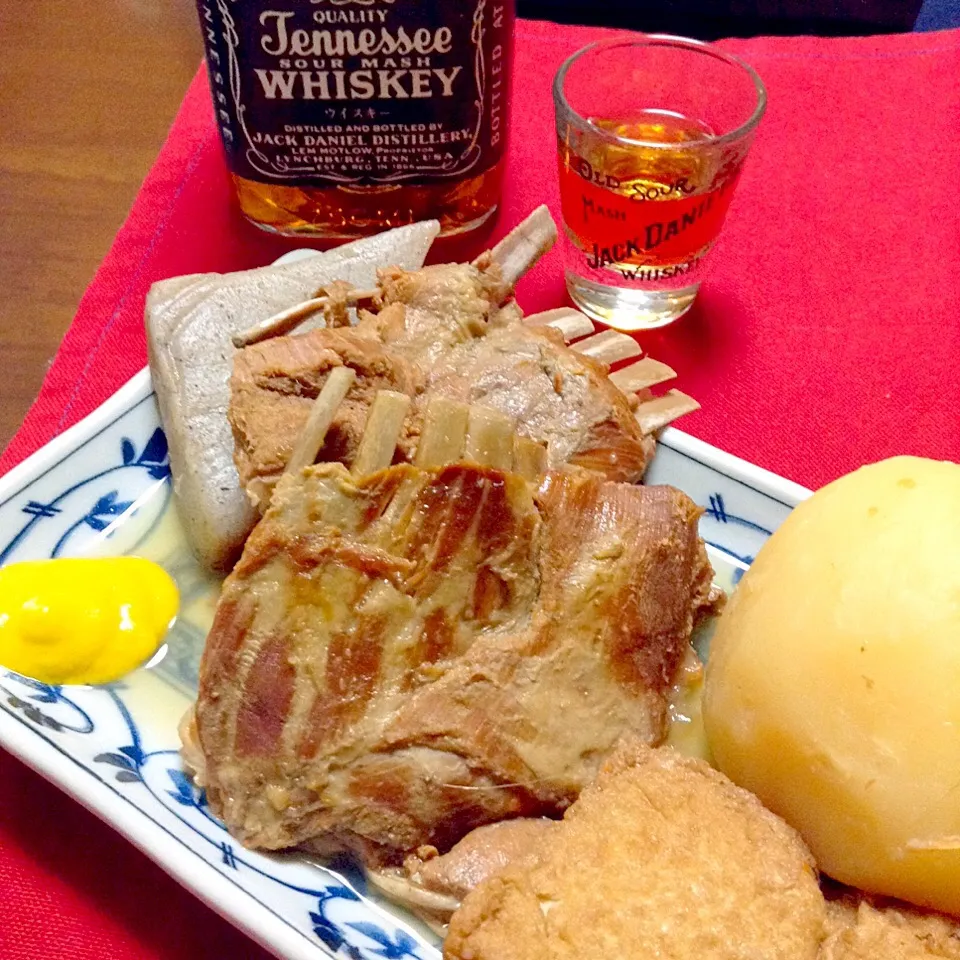 Snapdishの料理写真:🐗猪リブ肉入りおでん🐗 Game meat Oden.|yorikoさん