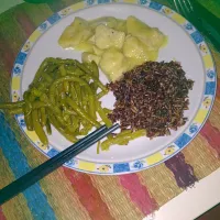 Snapdishの料理写真:Pollo al limone fagiolini e riso nero integrale|Madda Lenaさん