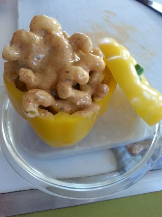 Snapdishの料理写真:pre baked pasta stuffed pepper.|Polly Gelfusoさん