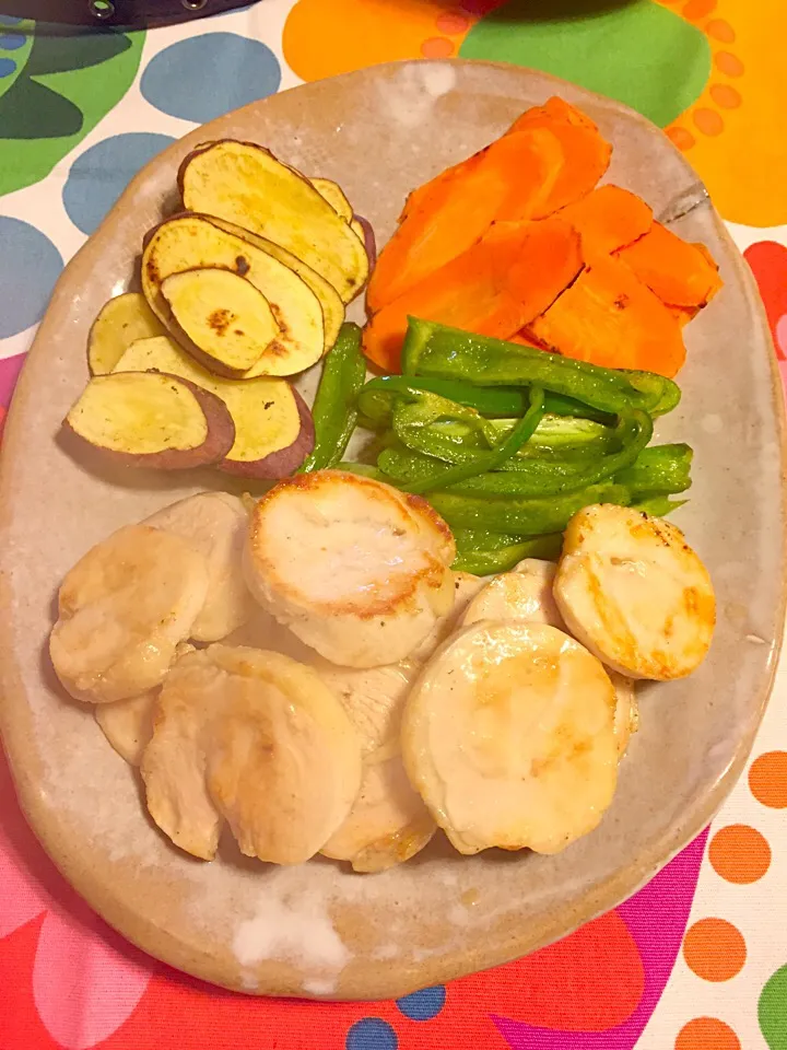 焼き野菜と鶏ハム|さくたえさん