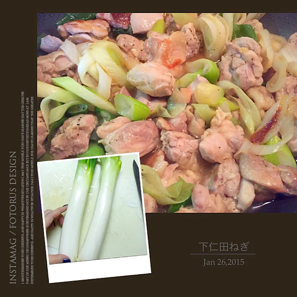 下仁田ねぎと鶏肉のニンニク生姜醤油|よ～さん