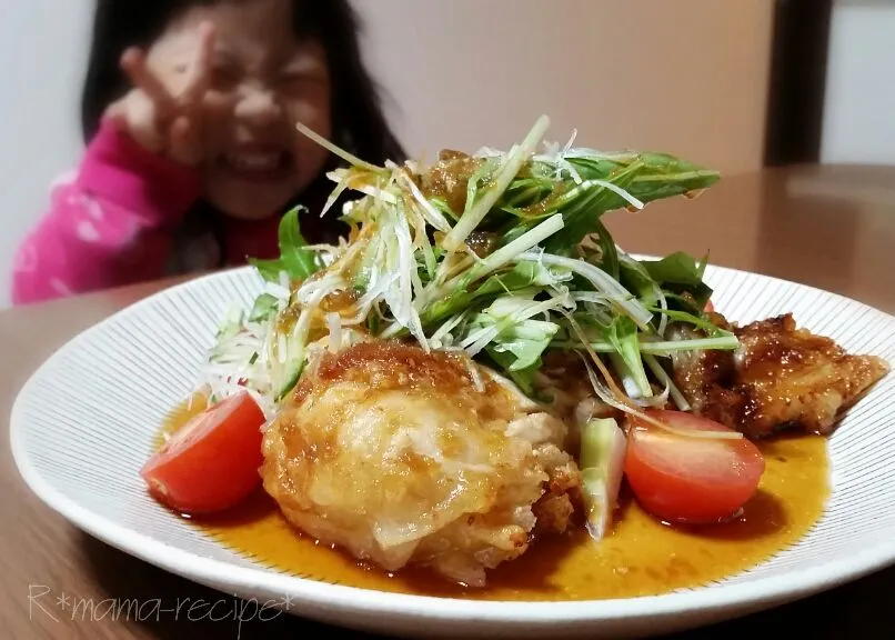 たっぷり野菜と食べる胸肉の唐揚げ♥|ひかりママさん