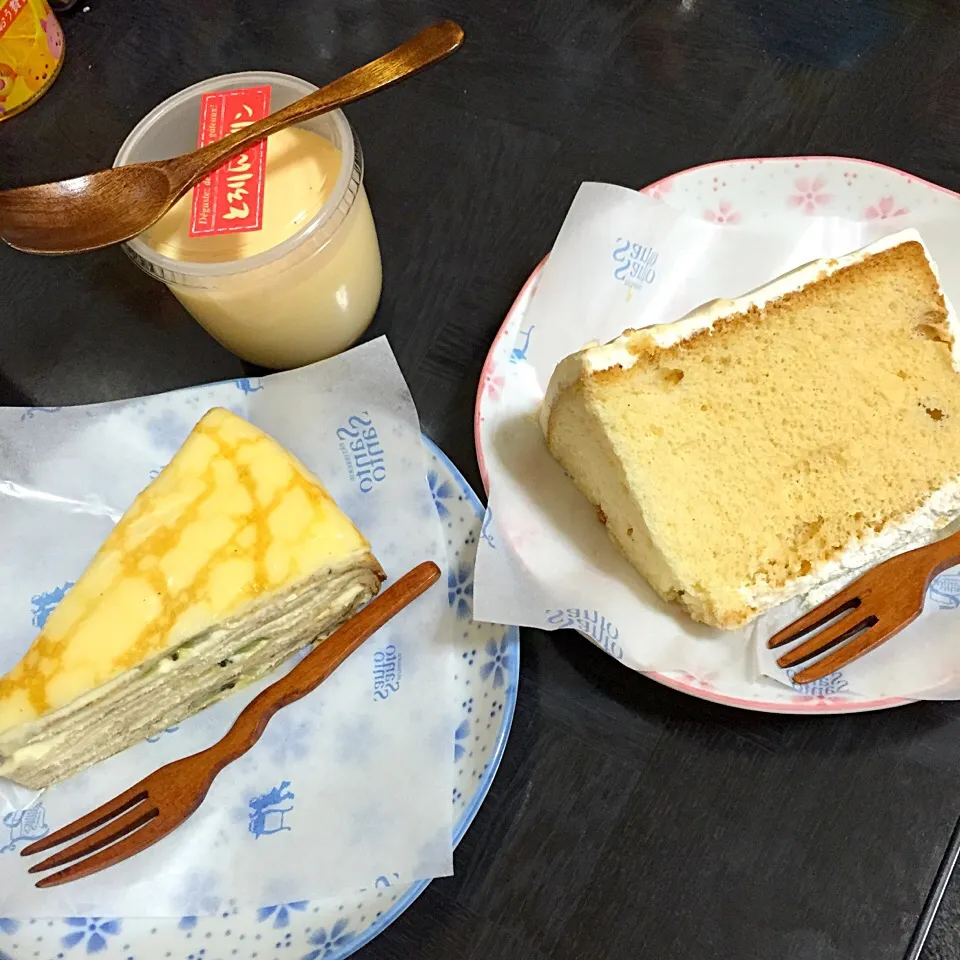 バースデーケーキ代わりにミルクレープとはちみつシフォン٩(ˊᗜˋ*)و|ゆえさん