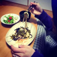 Snapdishの料理写真:たらこ高菜うどん|okmiさん