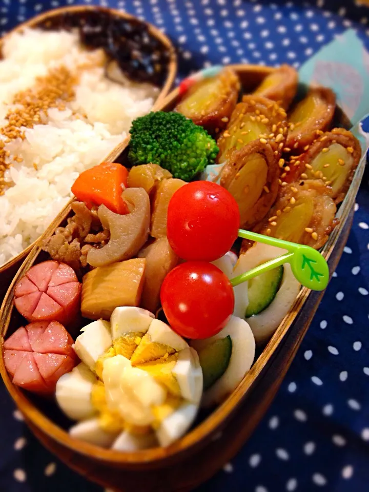 Snapdishの料理写真:2015.1.27 中2男子わっぱ弁当🍴|mari-pさん