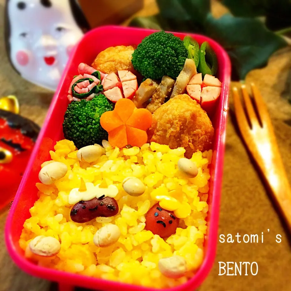 Snapdishの料理写真:節分子ども弁当|さとみ (satomi_foodart)さん