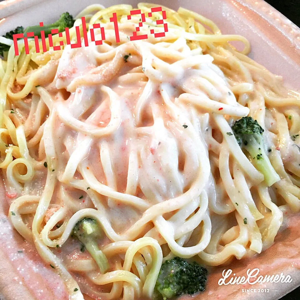 朝パスタ(◍•ڡ•◍)❤明太子クリームソース|いつみさん