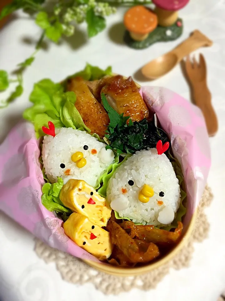 Snapdishの料理写真:ゆっぴーの（先週の）お弁当    『🐔にわとりちゃん』|kumiさん