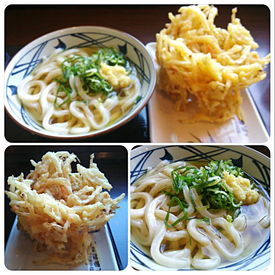 かけうどんと野菜かき揚げ～410円♪(^o^)|quitaさん