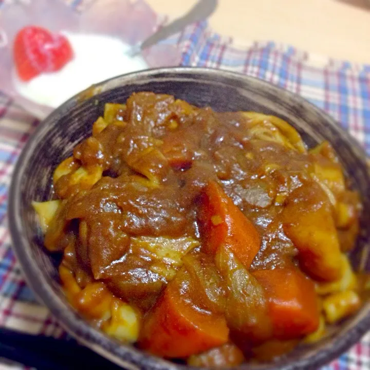 昨日のカレーの残り物。カレーうどん|Chikako Tashiroさん