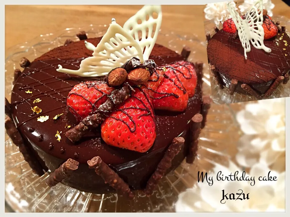 Snapdishの料理写真:くららさんの料理 チョコレートムースケーキ🎂My birthday cake😁|kazu★さん