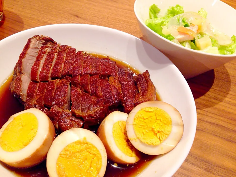 豚のはちみつ紅茶煮とチキンオニオンサラダ|あやかさん