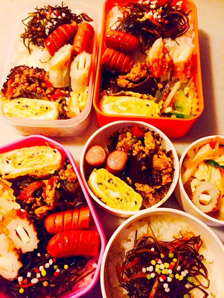 四人のお弁当。|りんさん