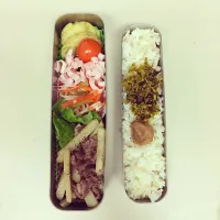 牛肉ポテト甘辛ブラックペッパー弁当|okmiさん