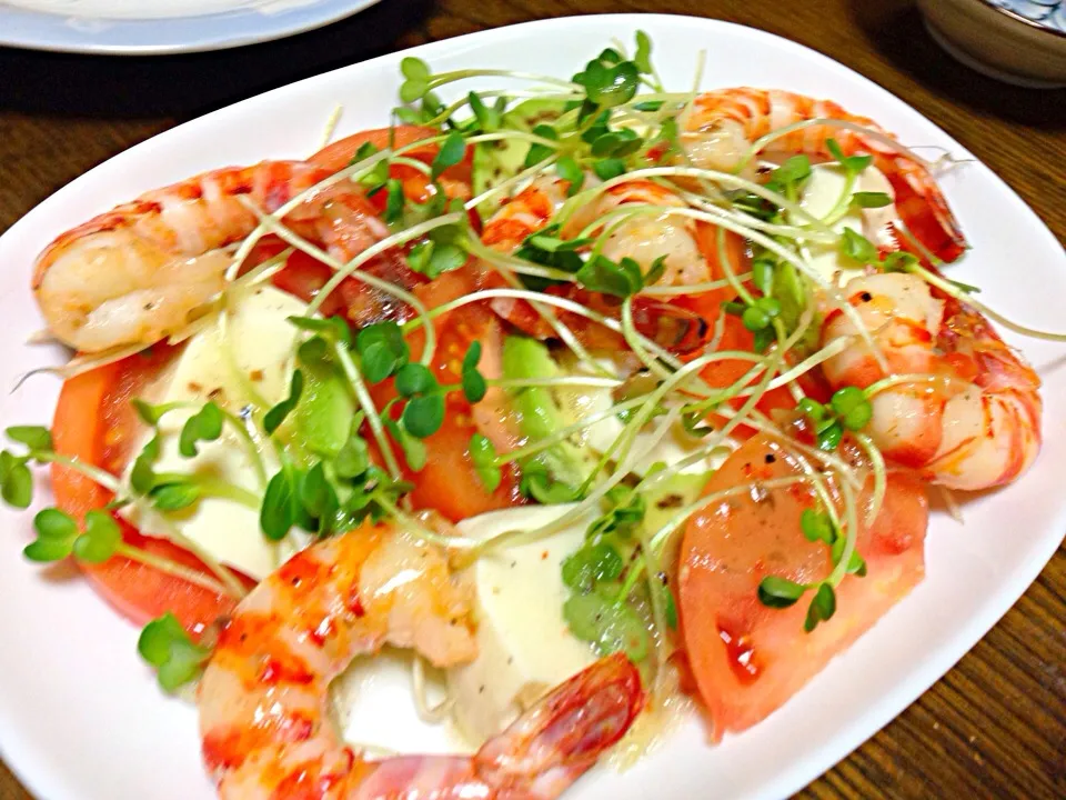 Special dinner' 15 years wedding anniversary ' shrimp salad'|viviさん