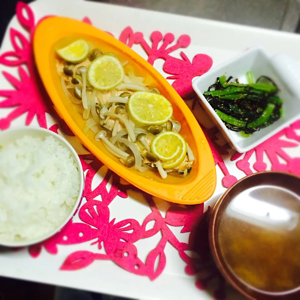 かぼす×鮭    小松菜塩昆布和え|miicookさん