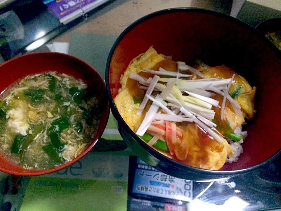 ニラ玉あんかけ丼×ニラ玉スープ|Takayaさん