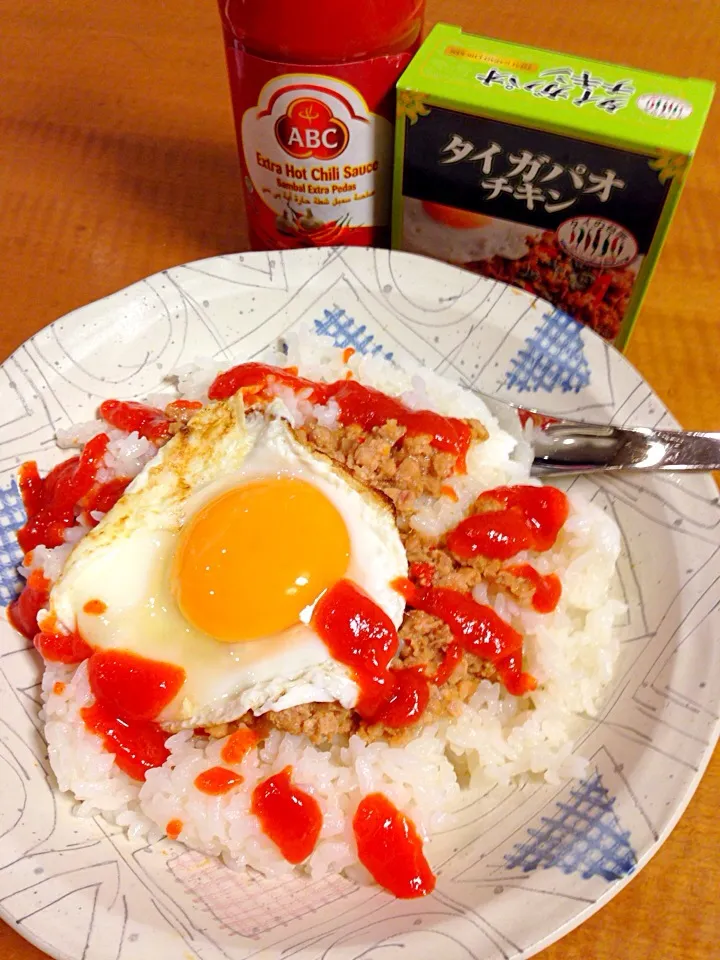 サンバルエキストラでタイガパオご飯。|中華蕎麦 銀時さん