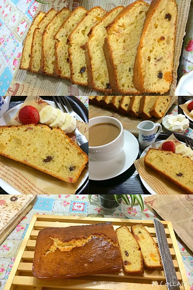 Breakfast mixed fruits pound cake italian style 😋😋😋 TGIF|Babyluv Cabrera Ocampoさん