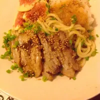 Snapdishの料理写真:豚バラと大根おろしのサッパリぶっかけうどん|みわぷりさん