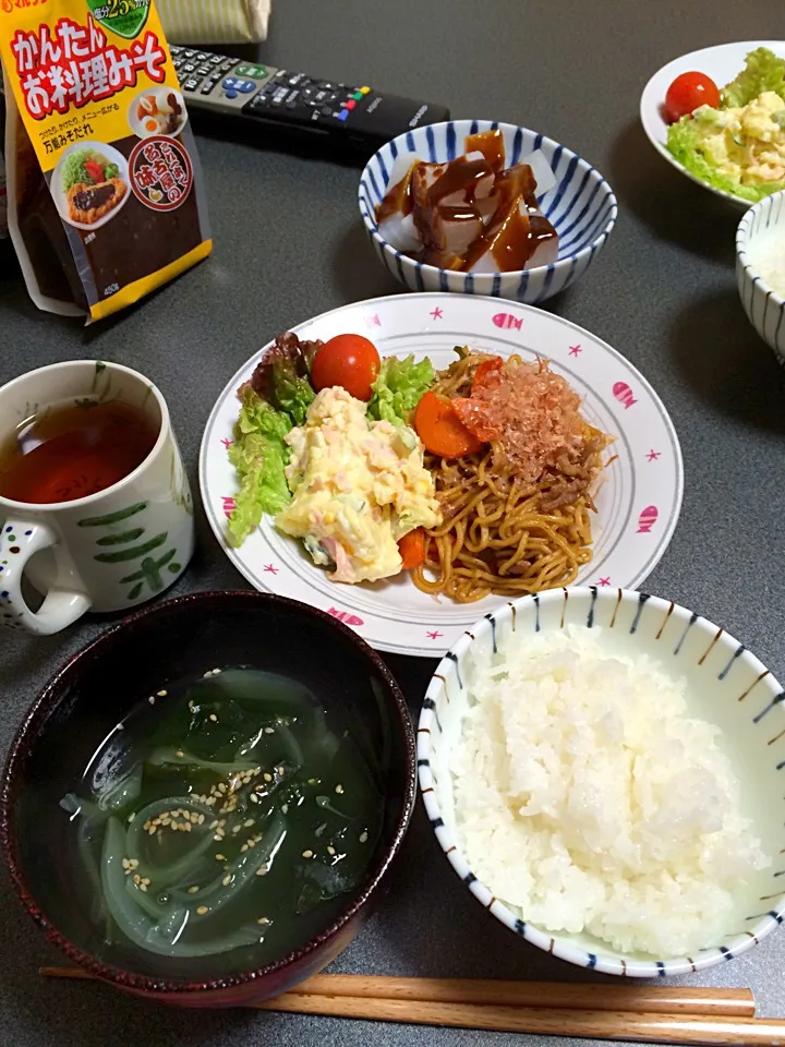 Snapdishの料理写真:1月30日焼きそば定食☆☆|ホミ☆さん