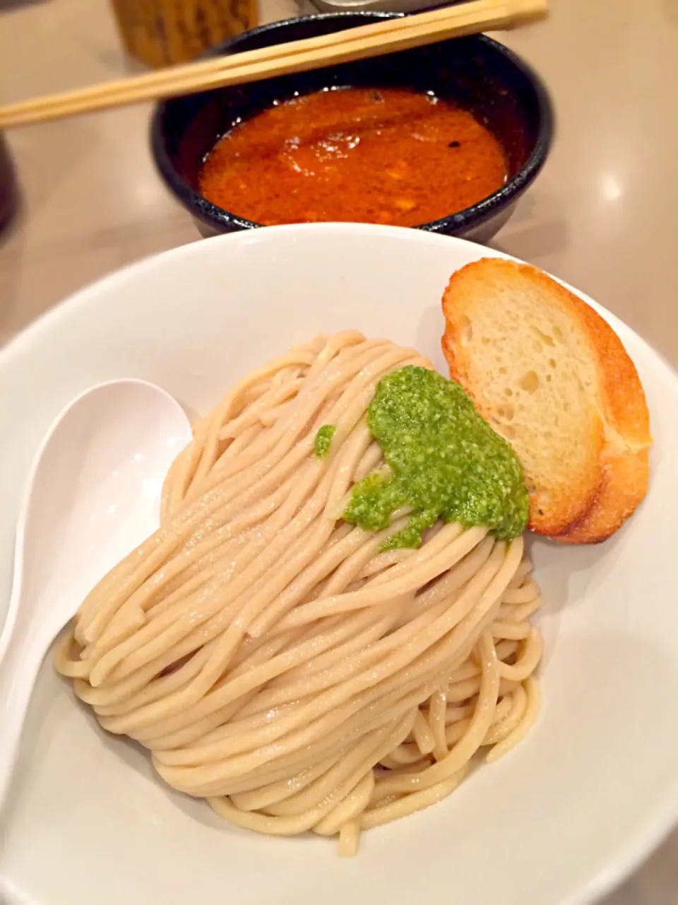 Snapdishの料理写真:ebiトマトつけ麺|morimi32さん