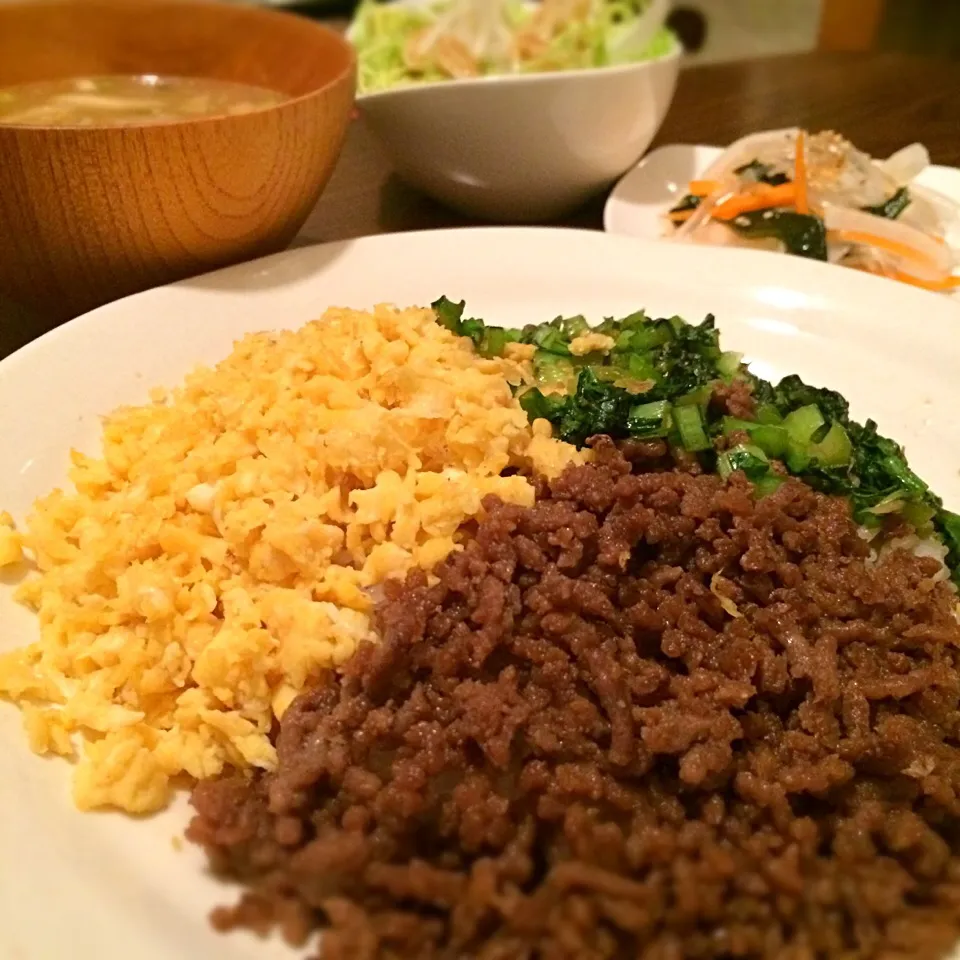 今日の晩御飯(3色丼とか)|みおさん