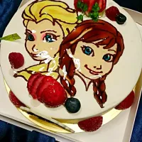 Snapdishの料理写真:アナ雪のバースディケーキ|さぴさん