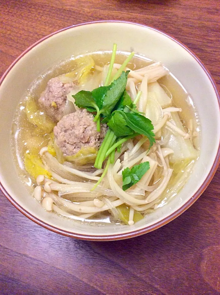 肉団子と野菜 マロニーのスープ|ちょこりんさん