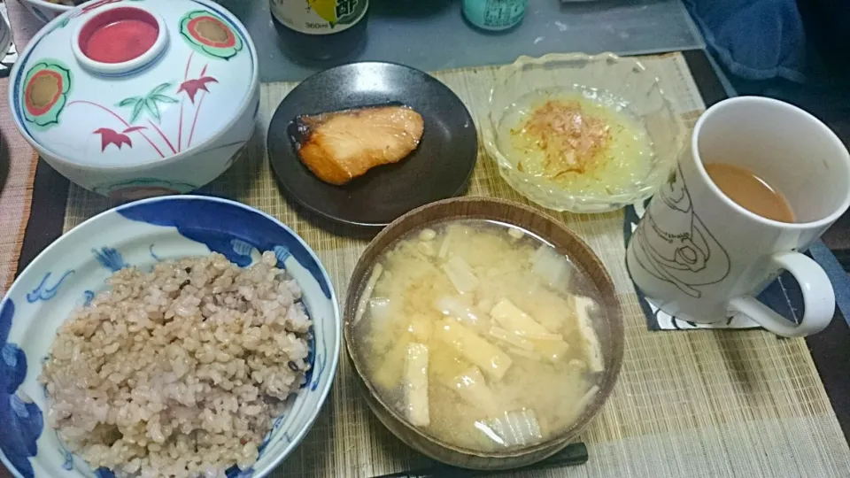 ぶりの照り＆大根おろし＆えのきの味噌汁|まぐろさん