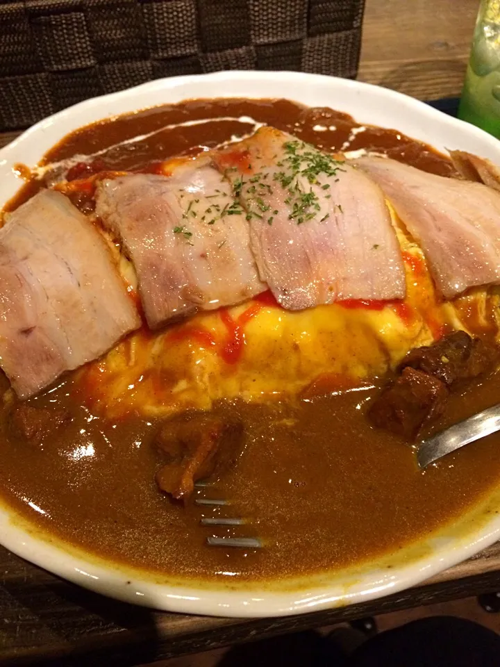 ハヤシ&カレーオムライス＋肉トッピング|yas’sさん