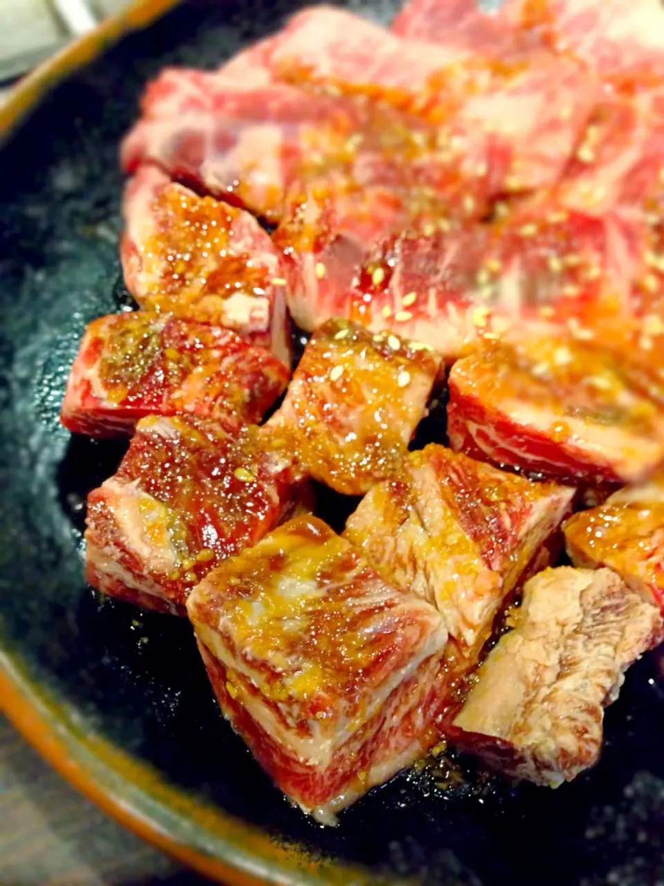 Snapdishの料理写真:Yakiniku- wagyu nakaochi karubi|coxiella24さん