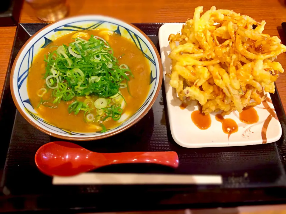 カレーうどん、かき揚げ|ぽてとさん