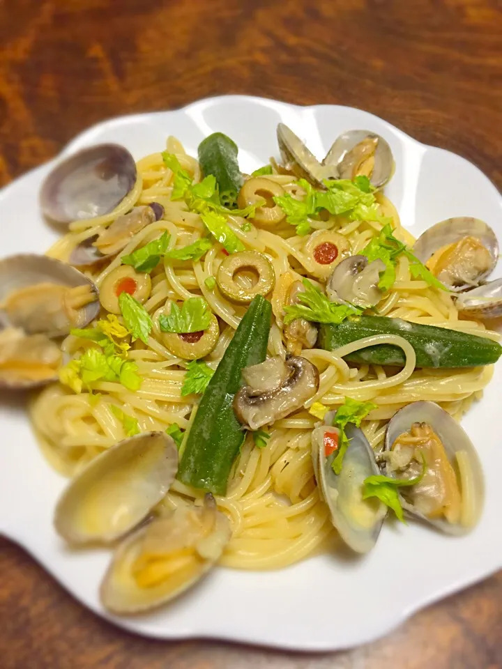 #pasta #seafood #okra #yummy|Lotlot Annaさん