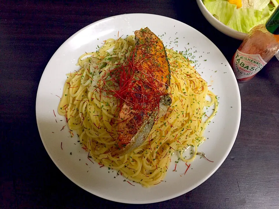 Salmon aglio e olio|Giok Yunさん