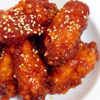 Korean fried chicken in sweet and spicy sauce