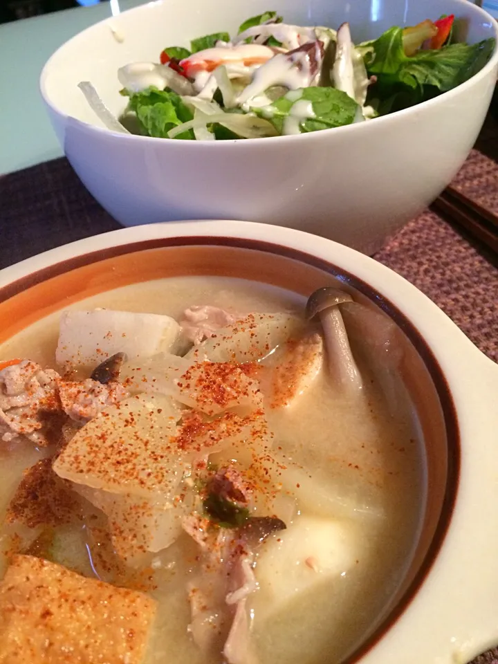 Salad and Ton jiru lunch|Nigel Nakadaさん